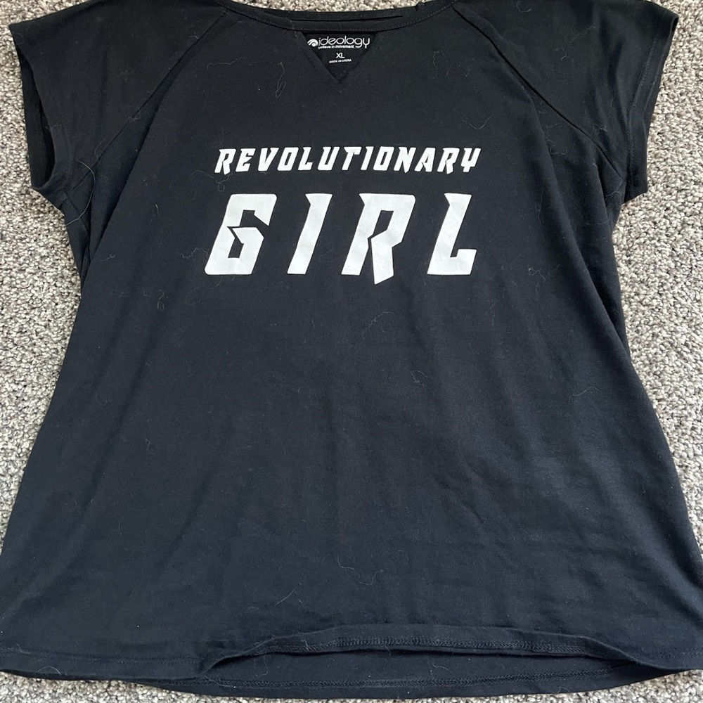 Ideology Girls Black Graphic Tee
